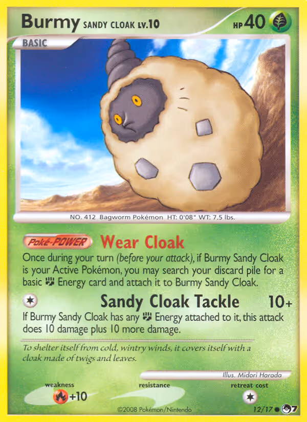 Burmy Sandy Cloak 12/17 Pokemon card