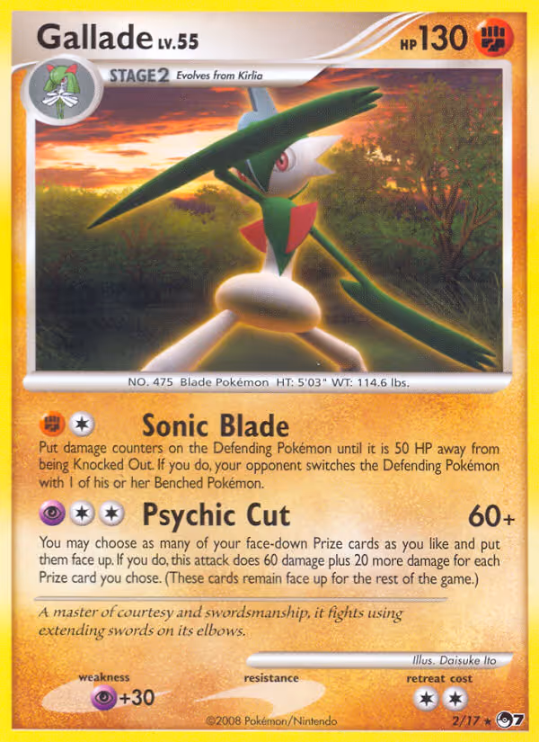 Gallade 2/17 Pokemon card