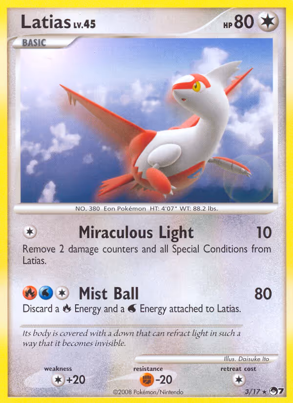 Latias 3/17 Pokemon card