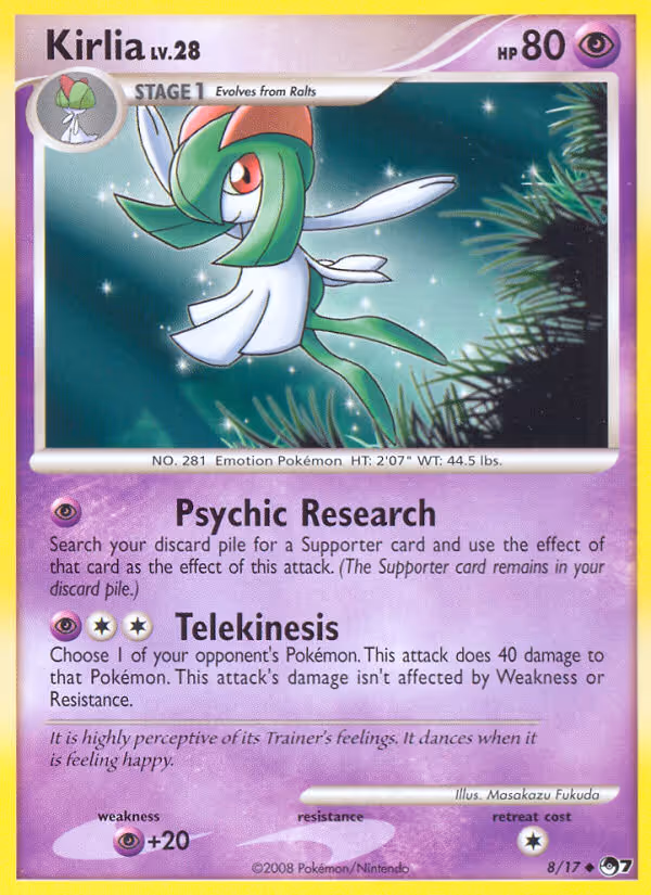 Kirlia 8/17 Pokemon card