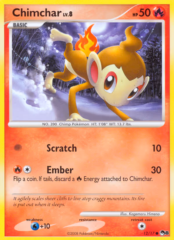 Chimchar 12/17 Pokemon card