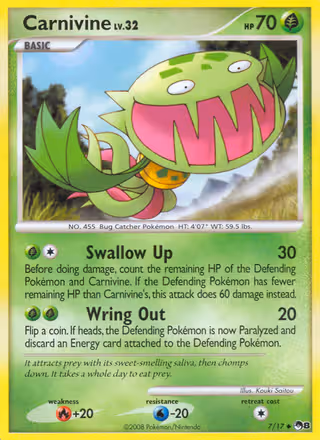 Carnivine 7/17 Pokemon card