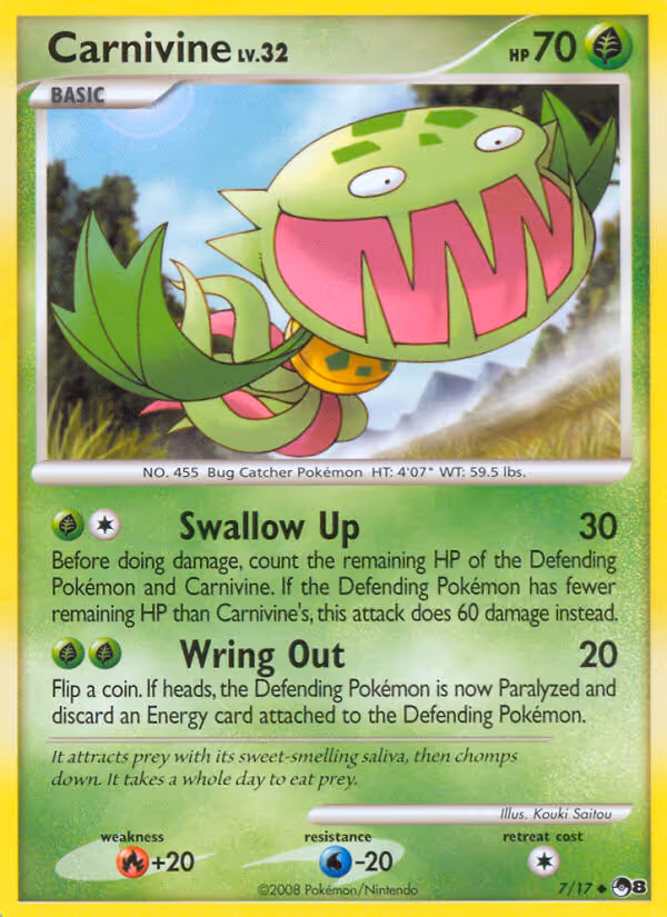 Carnivine 7/17 Pokemon card