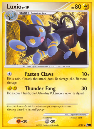 Luxio 8/17 Pokemon card