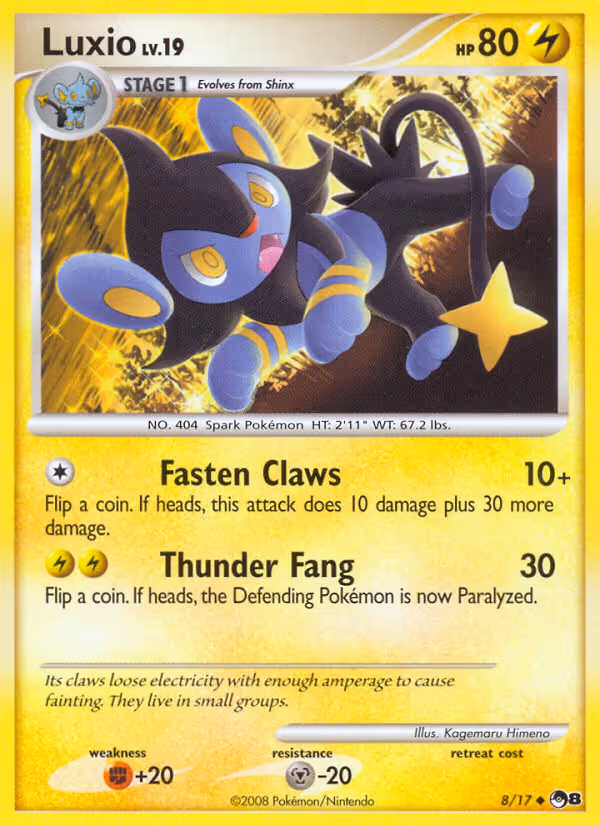 Luxio 8/17 Pokemon card