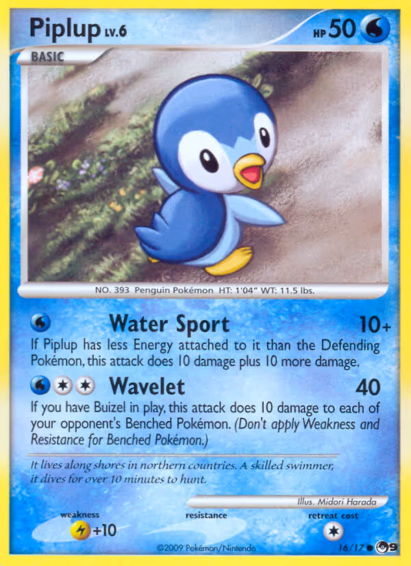 Piplup 16/17 Pokemon card