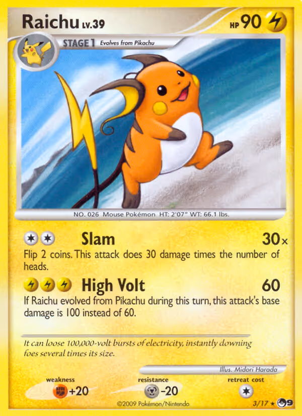 Raichu 3/17 Pokemon card