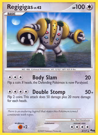 Regigigas 4/17 Pokemon card