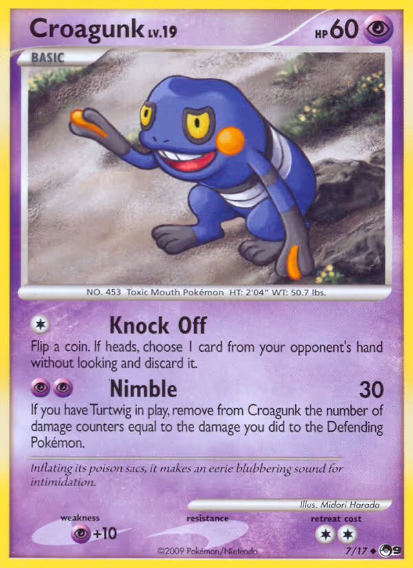 Croagunk 7/17 Pokemon card