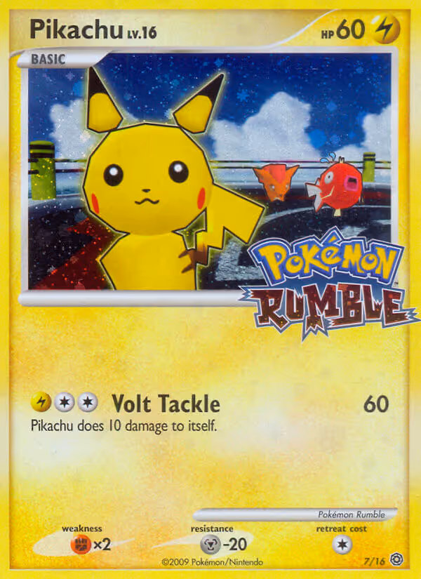 Pikachu 7/16 Pokemon card