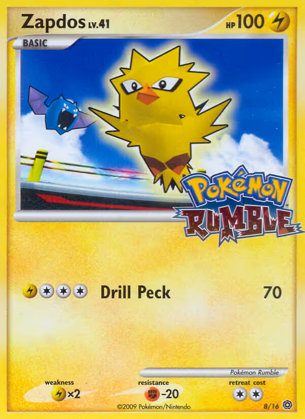 Zapdos 8/16 Pokemon card