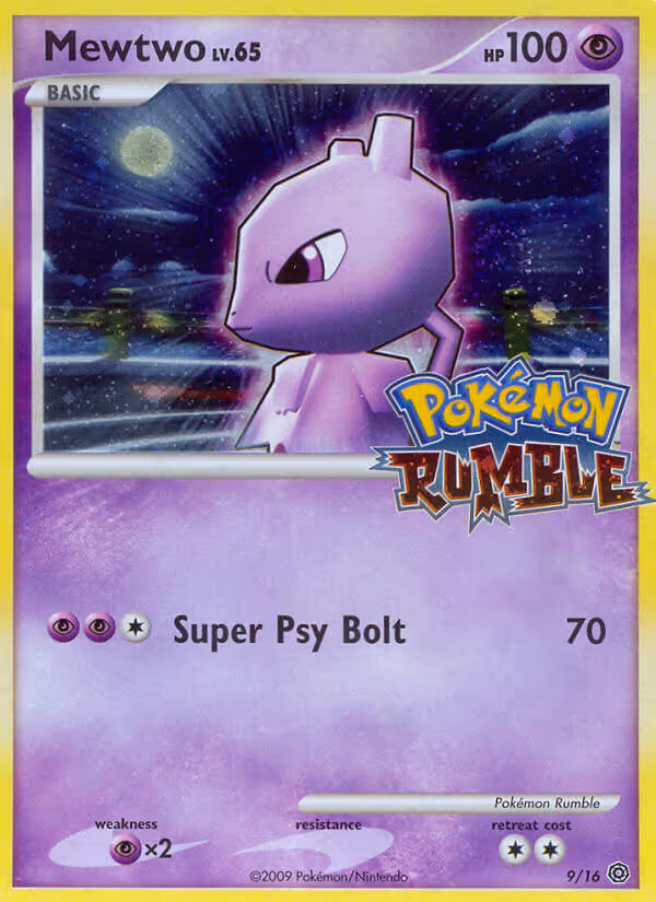 Mewtwo 9/16 Pokemon card