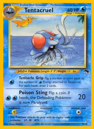 Tentacruel 10/18 Pokemon card