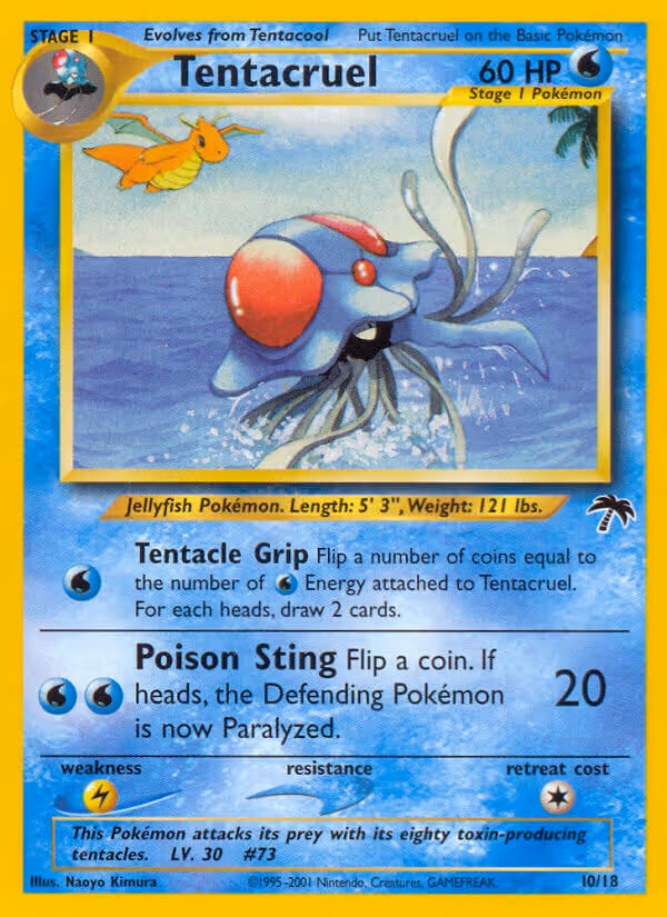Tentacruel 10/18 Pokemon card