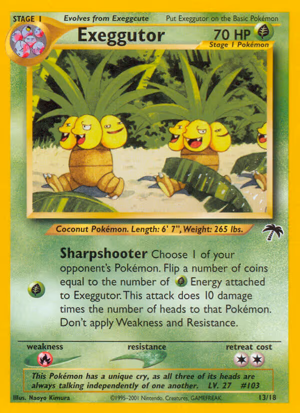 Exeggutor 13/18 Pokemon card