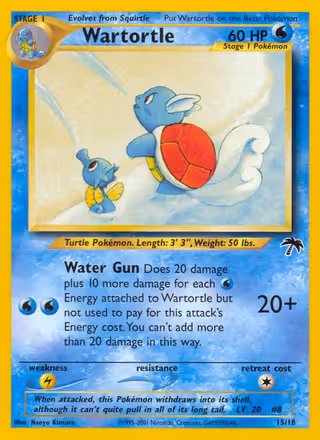 Wartortle 15/18 Pokemon card