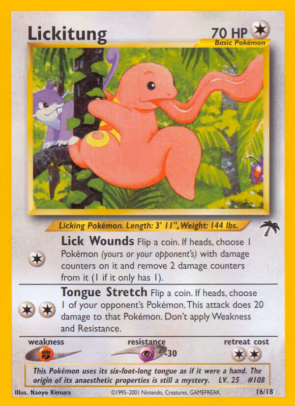 Lickitung 16/18 Pokemon card