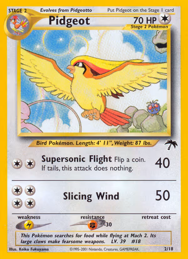Pidgeot 2/18 Pokemon card
