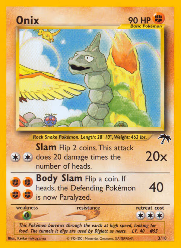 Onix 3/18 Pokemon card