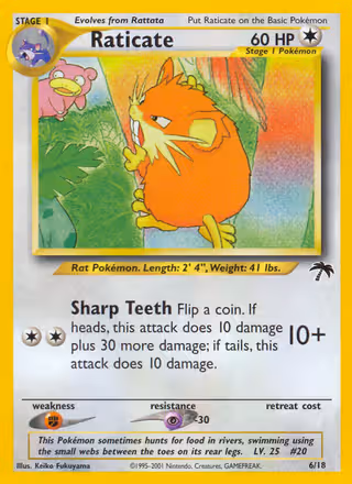 Raticate 6/18 Pokemon card