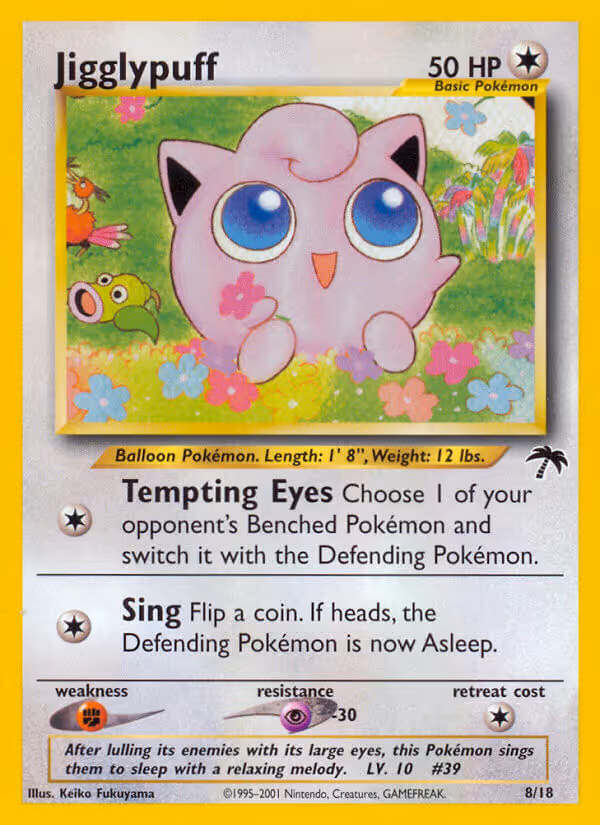 Jigglypuff 8/18 Pokemon card