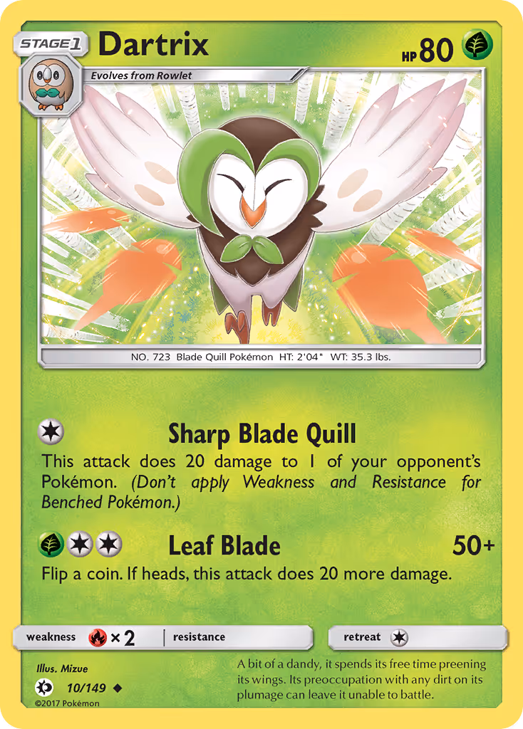 Dartrix 10/149 Pokemon card
