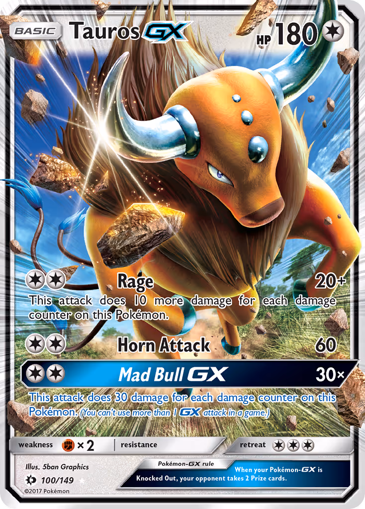 Tauros GX 100/149 Pokemon card
