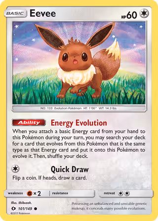 Eevee 101/149 Pokemon card