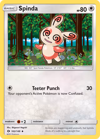 Spinda 102/149 Pokemon card