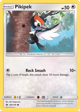 Pikipek 106/149 Pokemon card
