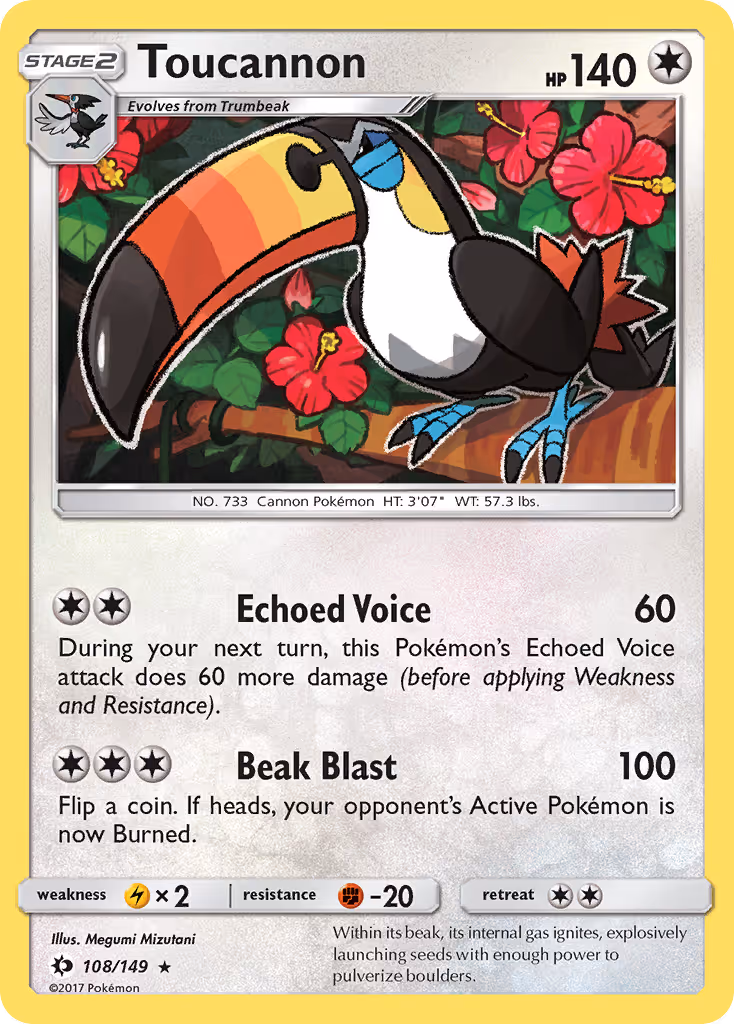 Toucannon 108/149 Pokemon card