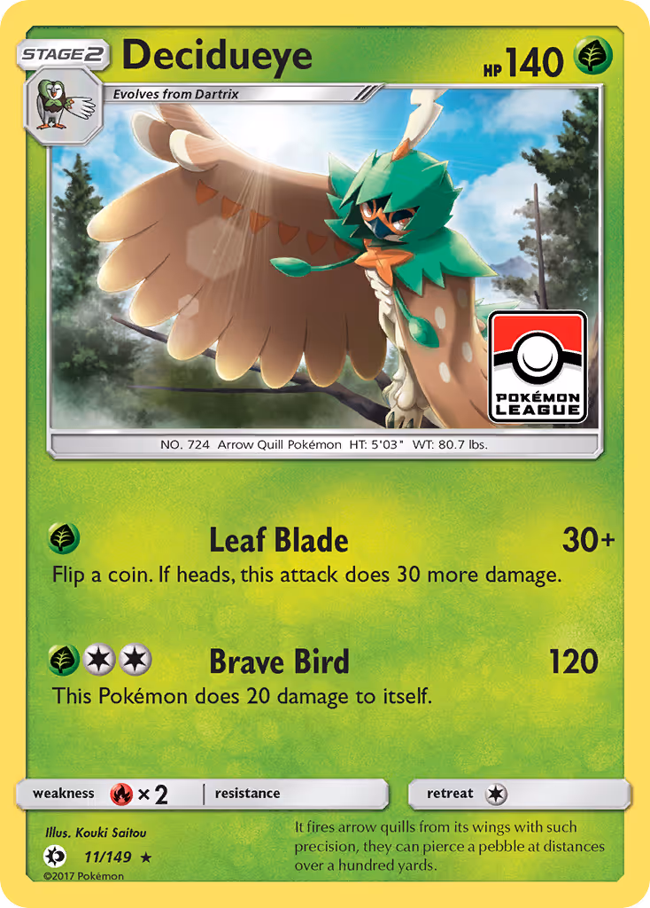 Decidueye 11/149 Pokemon card