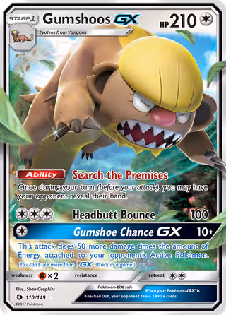 Gumshoos GX 110/149 Pokemon card