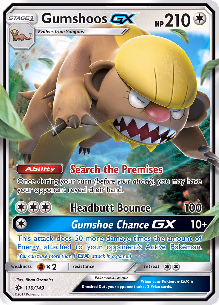 Gumshoos GX 110/149 Pokemon card