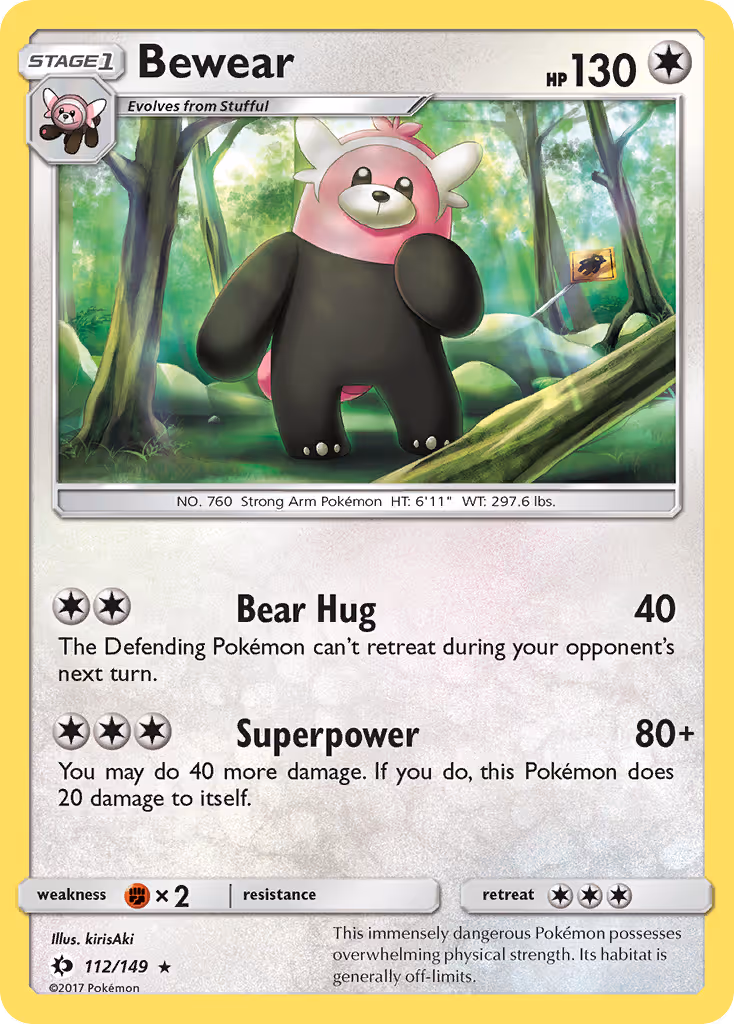 Bewear 112/149 Pokemon card