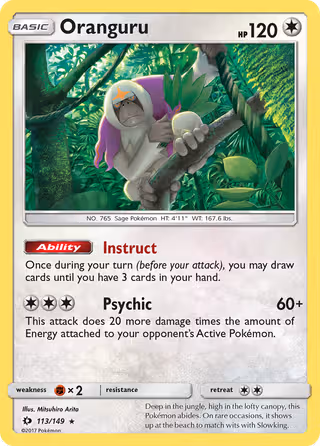 Oranguru 113/149 Pokemon card