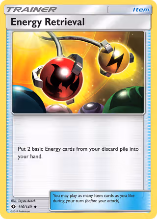 Energy Retrieval 116/149 Pokemon card