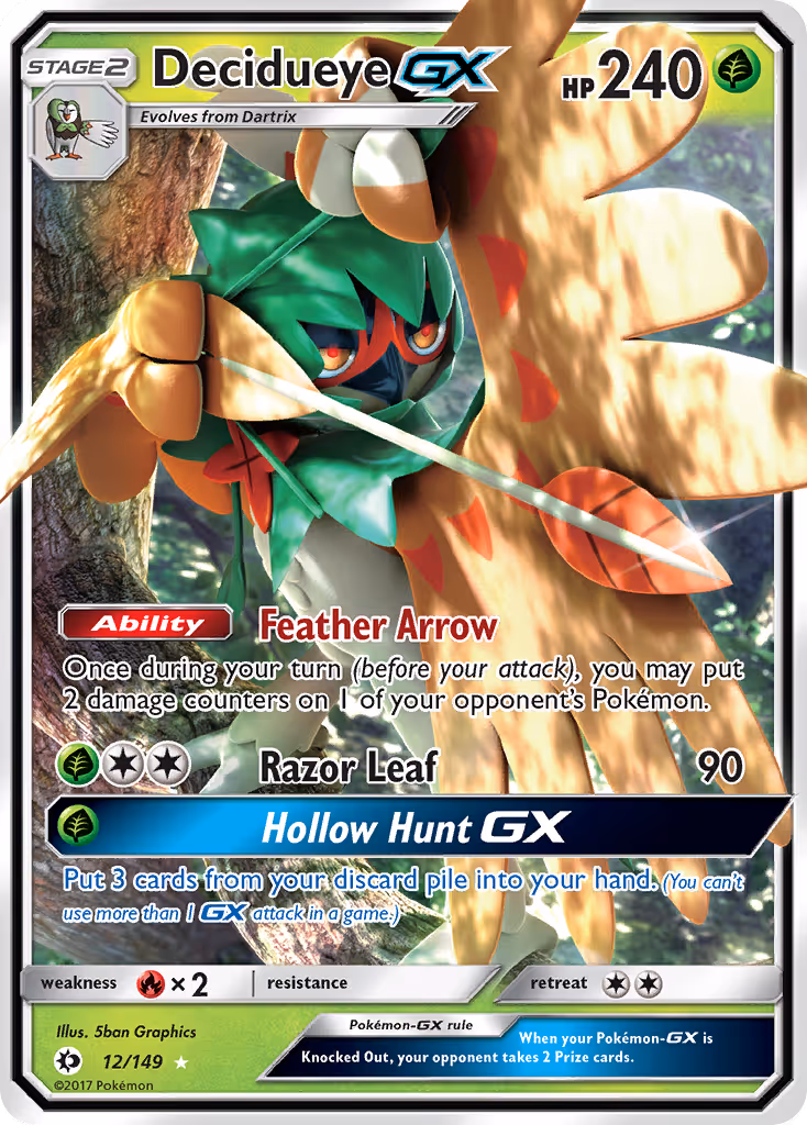 Decidueye GX 12/149 Pokemon card