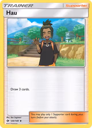 Hau 120/149 Pokemon card