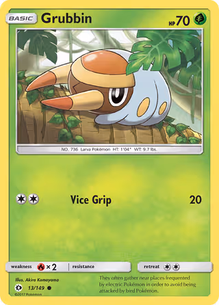 Grubbin 13/149 Pokemon card