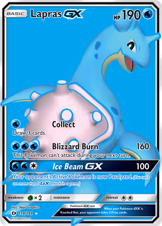 Lapras GX 139/149 Pokemon card