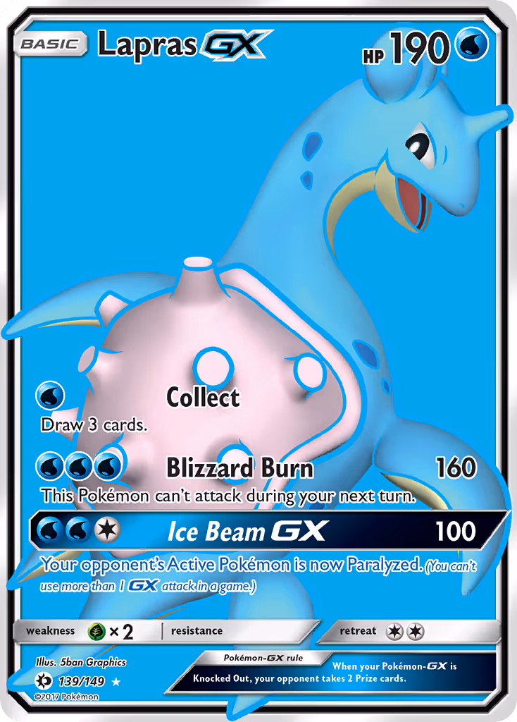 Lapras GX 139/149 Pokemon card