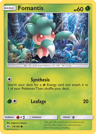 Fomantis 14/149 Pokemon card