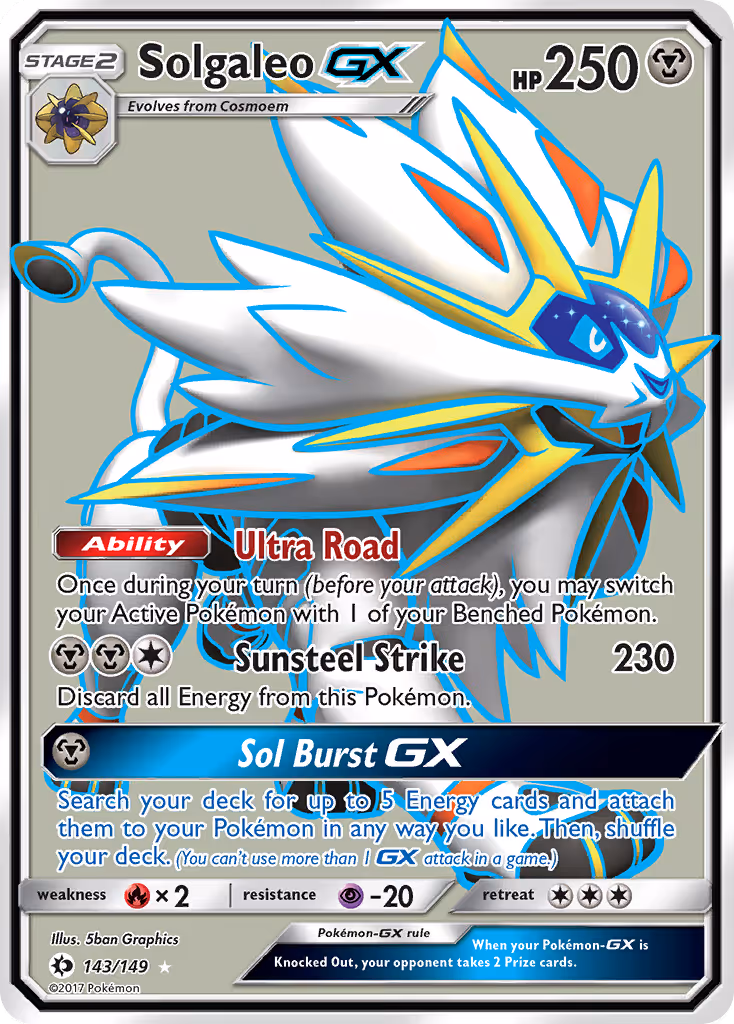 Solgaleo GX 143/149 Pokemon card
