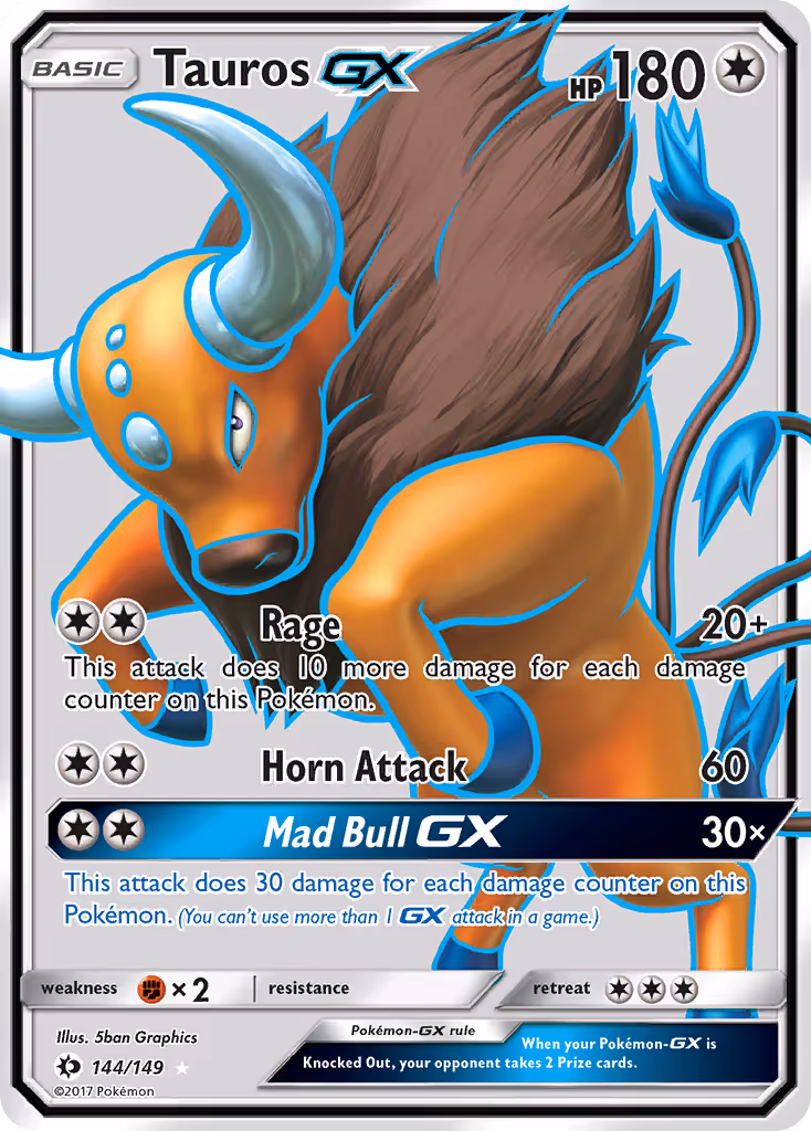 Tauros GX 144/149 Pokemon card