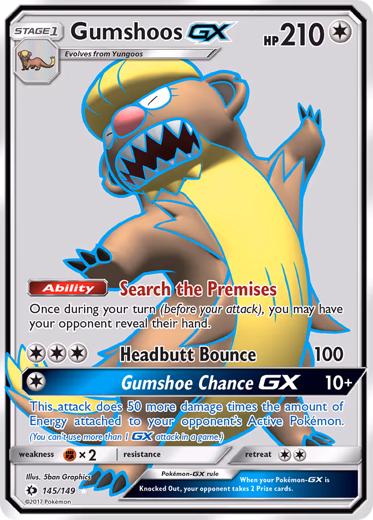 Gumshoos GX 145/149 Pokemon card
