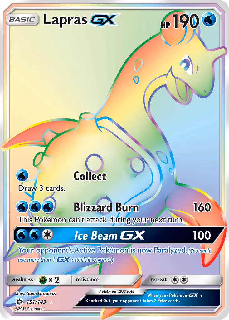 Lapras GX 151/149 Pokemon card