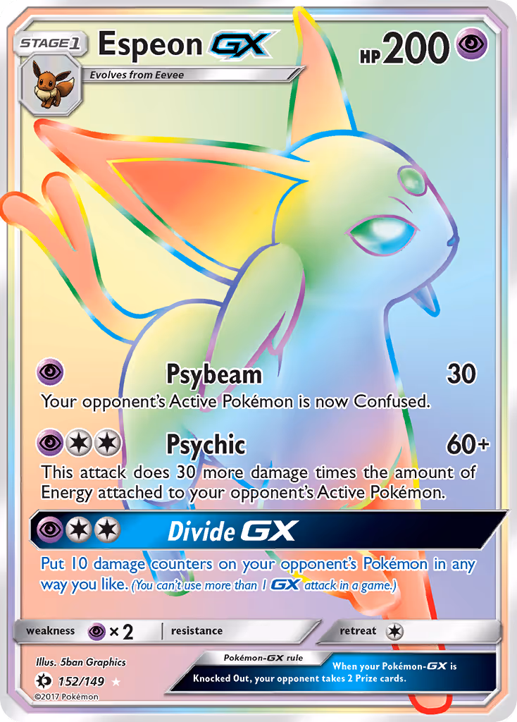 Espeon GX 152/149 Pokemon card