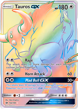 Tauros GX 156/149 Pokemon card