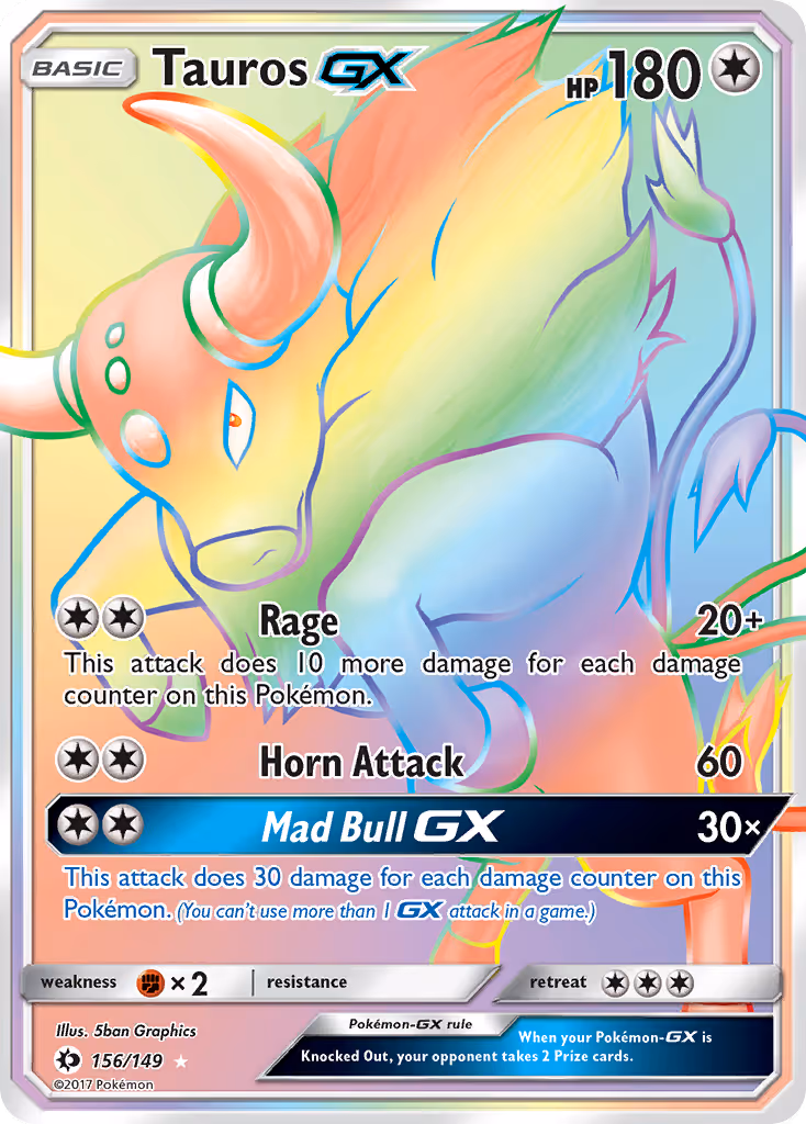 Tauros GX 156/149 Pokemon card